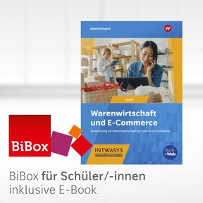 Produktabbildung zu Warenwirtschaft und E-Commerce - BiBox - Das digitale Unterrichtssystem Anwendung von Warenwirtschaftssystem und Onlineshop - Klassensatz PrintPlus (1 Schuljahr) - 2. Auflage 2022