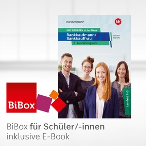 Produktabbildung zu GUT BERATEN in der Bank - BiBox - Das digitale Unterrichtssystem 1. Ausbildungsjahr - Klassensatz PrintPlus (1 Schuljahr) - 3. Auflage 2024