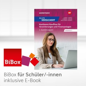 Produktabbildung zu Alles versichert - Kaufmann/Kauffrau für Versicherungen und Finanzanlagen - BiBox - Das digitale Unterrichtssystem 2. Ausbildungsjahr - Klassensatz PrintPlus (1 Schuljahr) - 1. Auflage 2023