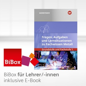 Produktabbildung zu Fachwissen Metall - BiBox - Das digitale Unterrichtssystem Aufgabenband/Lernsituationen Grundstufe und Fachstufe 1 - Kollegiumslizenz für Lehrer/-innen (1 Schuljahr) - 12. Auflage 2022