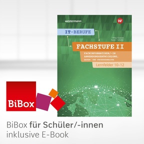Produktabbildung zu IT-Berufe - BiBox - Das digitale Unterrichtssystem Fachstufe II Fachinformatiker/-in Anwendungsentwicklung, Fachinformatiker/-in Daten- und Prozessanalyse Lernfelder 10-12 - Einzellizenz für Schüler/-innen (4 Schuljahre) - 1. Auflage 2022