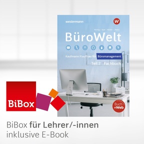 Produktabbildung zu BüroWelt - BiBox - Das digitale Unterrichtssystem Lernfelder 8-13 bis Teil 2 der gestreckten Abschlussprüfung - Einzellizenz für Lehrer/-innen (Dauerlizenz) - 5. Auflage 2026
