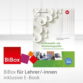 Produktabbildung zu Rechtsanwalts- und Notarfachangestellte - BiBox - Das digitale Unterrichtssystem 1 - Kollegiumslizenz für Lehrer/-innen (Dauerlizenz) - 4. Auflage 2023