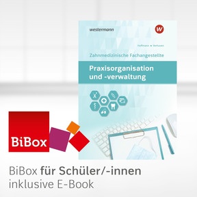Produktabbildung zu Praxisorganisation und -verwaltung für Zahnmedizinische Fachangestellte - BiBox - Das digitale Unterrichtssystem - Einzellizenz für Schüler/-innen (1 Jahr) - 9. Auflage 2024