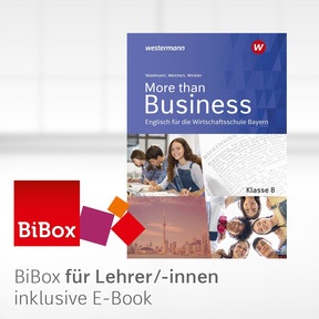 Produktabbildung zu More than Business - Englisch an der Wirtschaftsschule in Bayern - BiBox - Das digitale Unterrichtssystem 8 - Einzellizenz für Lehrer/-innen (Dauerlizenz) - 3. Auflage 2026
