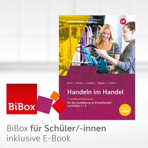 Produktabbildung zu Handeln im Handel - BiBox - Das digitale Unterrichtssystem 1. Ausbildungsjahr im Einzelhandel: Lernfelder 1 bis 5 - Klassenlizenz Premium (1 Schuljahr) - 10. Auflage 2024