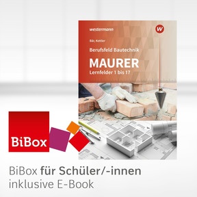Produktabbildung zu Berufsfeld Bautechnik Maurer - BiBox - Das digitale Unterrichtssystem Lernfelder 1-17 - Klassenlizenz Premium (1 Schuljahr) - 2. Auflage 2019