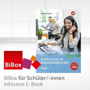 Produktabbildung zu Ausbildung im Dialogmarketing - BiBox - Das digitale Unterrichtssystem Band 3 - Klassenlizenz Premium (1 Schuljahr) - 7. Auflage 2025