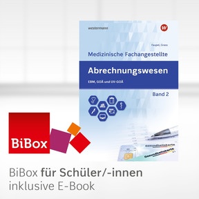 Produktabbildung zu Abrechnungswesen für die Medizinische Fachangestellte - BiBox - Das digitale Unterrichtssystem Band 2: EBM, GOÄ und UV-GOÄ - Klassenlizenz Premium (1 Schuljahr) - 8. Auflage 2024