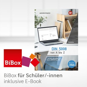 Produktabbildung zu DIN 5008 von A bis Z - BiBox - Das digitale Unterrichtssystem Perfekt schreiben mit Word 2019 - Klassenlizenz Premium (1 Schuljahr) - 3. Auflage 2020
