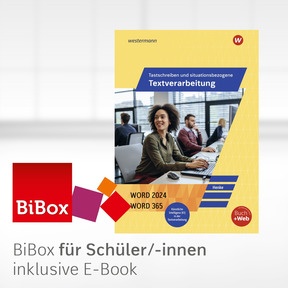 Produktabbildung zu Tastschreiben und situationsbezogene Textverarbeitung mit WORD 2025 - BiBox - Das digitale Unterrichtssystem - Klassenlizenz Premium (1 Schuljahr) - 5. Auflage 2025