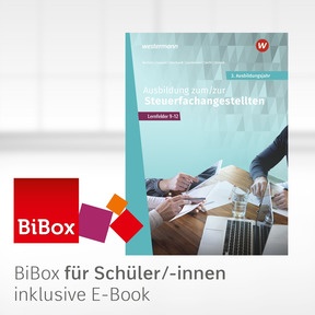 Produktabbildung zu Ausbildung zum/zur Steuerfachangestellten - BiBox - Das digitale Unterrichtssystem 3. Ausbildungsjahr - Klassenlizenz Premium (1 Schuljahr) - 1. Auflage 2025