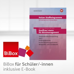 Produktabbildung zu Holzer Stofftelegramme Baden-Württemberg – Kauffrau/-mann für Büromanagement - BiBox - Das digitale Unterrichtssystem Gestreckte Abschlussprüfung Teil 2 - Klassenlizenz Premium (1 Schuljahr) - 8. Auflage 2025