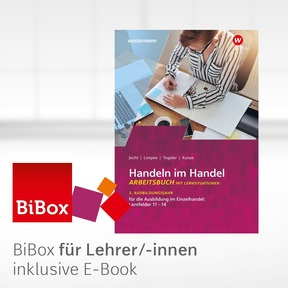 Produktabbildung zu Handeln im Handel - BiBox - Das digitale Unterrichtssystem 3. Ausbildungsjahr Einzelhandel: Lernfelder 11-14 Arbeitsbuch - Einzellizenz für Lehrer/-innen (Dauerlizenz) - 6. Auflage 2026