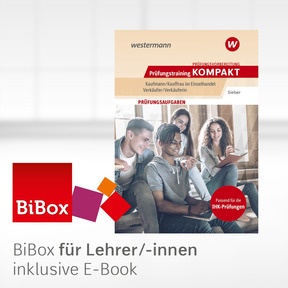 Produktabbildung zu Prüfungsvorbereitung Prüfungstraining KOMPAKT - Kaufmann/Kauffrau im Einzelhandel - Verkäufer/Verkäuferin - BiBox – Das digitale Unterrichtssystem - Kollegiumslizenz für Lehrer/-innen (1 Schuljahr) - 5. Auflage 2025