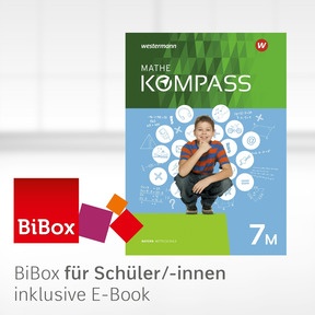Produktabbildung zu Mathe Kompass - Ausgabe für Bayern - BiBox - Das digitale Unterrichtssystem 7 M - Einzellizenz für Schüler/-innen (1 Schuljahr)