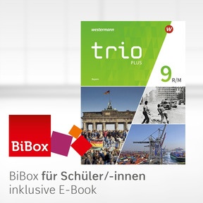 Produktabbildung zu Trio GPG - Geschichte / Politik / Geographie für Mittelschulen in Bayern - Aktuelle Ausgabe - BiBox - Das digitale Unterrichtssystem 9 - Klassenlizenz Premium (1 Schuljahr)