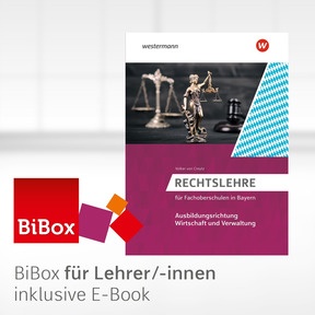 Produktabbildung zu Rechtslehre für Fachoberschulen in Bayern - BiBox - Das digitale Unterrichtssystem Ausbildungsrichtung Wirtschaft und Verwaltung - Kollegiumslizenz für Lehrer/-innen (1 Schuljahr) - 2. Auflage 2020