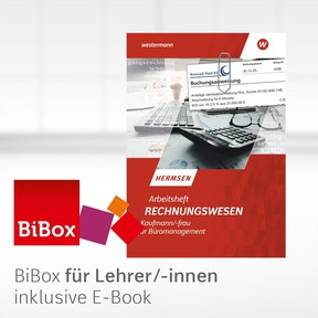 Produktabbildung zu Rechnungswesen Kaufmann/Kauffrau für Büromanagement - BiBox - Das digitale Unterrichtssystem Arbeitsheft - Kollegiumslizenz für Lehrer/-innen (Dauerlizenz) - 8. Auflage 2025