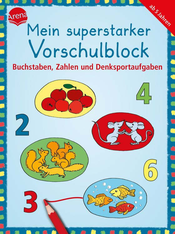 URSUS Ausmalblock Buchstaben & Zahlen – DIN A6, 36 Blatt Für Kinder Ab 3 Jahren