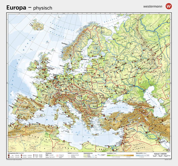 Europa Vorderseite Physisch R Ckseite Stumme Karte Westermann