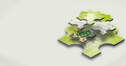 Abbildung eines grünen Puzzlestücks auf grauem Hintergrund