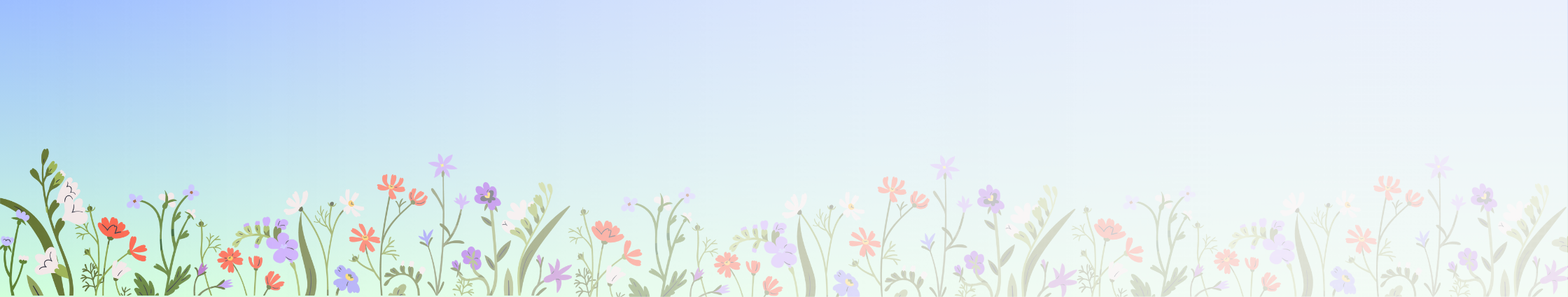 Hintergrundbild mit blauem Himmel und Blumen